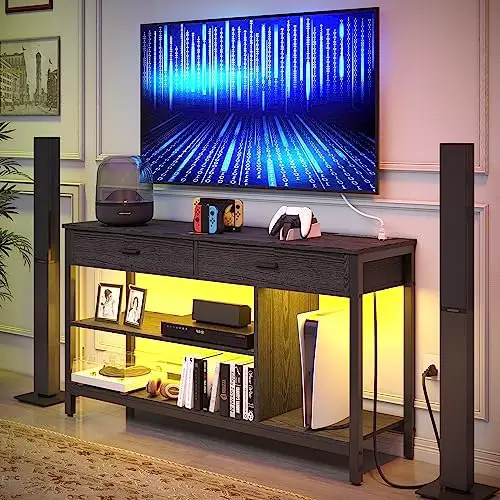 IRONCK TV Stand LED Lights, Entertainment Center w... - Image 2