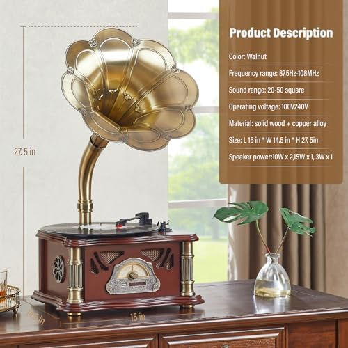 Vintage Gramophone with Bluetooth Output Vintage R... - Image 5