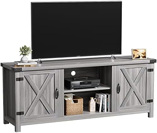 YESHOMY Modern Farmhouse TV Stand with Two Barn Do... - Image 7